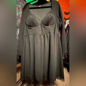 Elegant Black Long Sleeve Dress